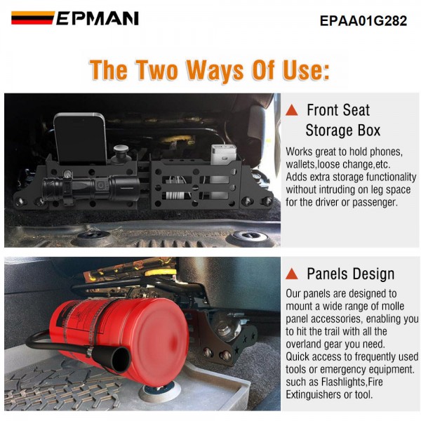EPMAN Car Seat Brackets Storage Basket,Storage Tray for Toyota Tacoma 2005-2023 for Toyota 4Runner for Lexus GX470/460 2003-2023 EPAA01G282