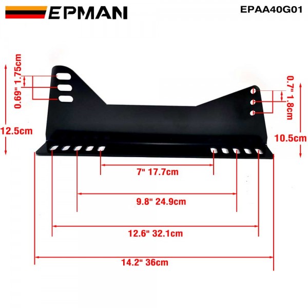EPMAN Vehicle black Bucket Seat Side Mounts Brackets Modification Universal Car Styling Seat Mounts Brackets EPAA40G01