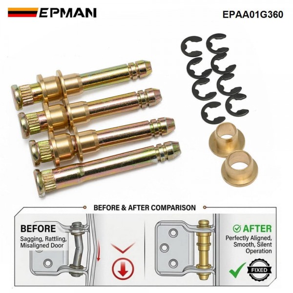 EPMAN Heavy Duty Door Hinge Pin Bushing Kit for Honda Civic Accord CR-V CRX CX DX EX SI EPAA01G360