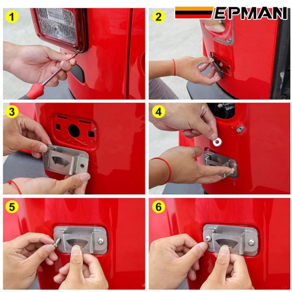 EPMAN Bottle Opener Rear License Plate Tailgate Accessory Fit for 2007-2018 Jeep JK Wrangler EPAA08G08 EPMAN Bottle Opener Rear License Plate Tailgate Accessory Fit for 2007-2018 Jeep JK Wrangler EPAA08G08