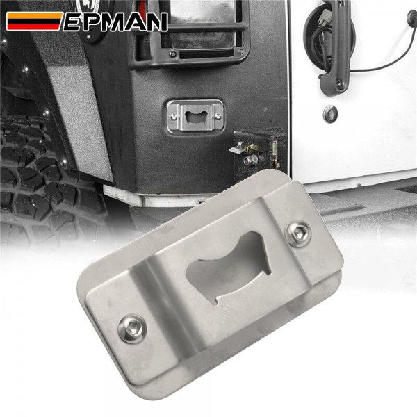 EPMAN Bottle Opener Rear License Plate Tailgate Accessory Fit for 2007-2018 Jeep JK Wrangler EPAA08G08 EPMAN Bottle Opener Rear License Plate Tailgate Accessory Fit for 2007-2018 Jeep JK Wrangler EPAA08G08