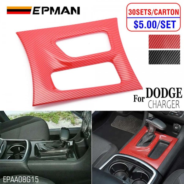 EPMAN 30SETS/CARTON Carbon Fiber Central Control Gear Shift Panel Trim Fit For Dodge Charger 2015+ EPAA08G15-30T