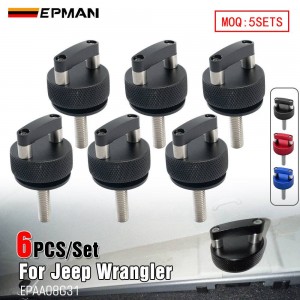 EPMAN Hard Top Quick Removal D-Ring Thumb Screws Billet Aluminum For Jeep Wrangler JK & JL 2007-2024 EPAA08G31