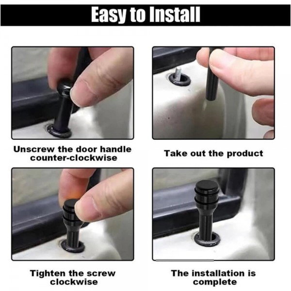 EPMAN Universal Car Door Lock Knob Aluminum Alloy 7mm Shaft Set of 4 Replacement Handle for Sedan SUV Truck Van Interior Door Lock Mechanism EPAA08G79