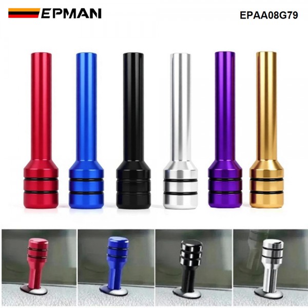 EPMAN Universal Car Door Lock Knob Aluminum Alloy 7mm Shaft Set of 4 Replacement Handle for Sedan SUV Truck Van Interior Door Lock Mechanism EPAA08G79