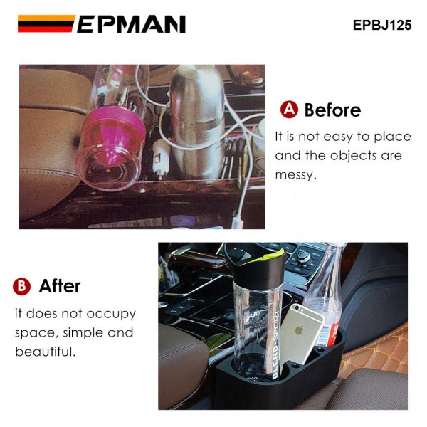 EPMAN 40PCS/CARTON Auto Car Seat Gap Catcher Organizer Storage Box Pocket w/ Cup Holder Right Side EPBJ125-40T 