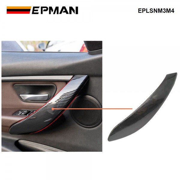 EPMAN 30SETS/CARTON ABS Carbon Fiber Left Right Side Door Handle Outer Cover Replacement Compatible with BMW 3’ F30/F31 2012-2018 and 4’ F32/F33 2014-2017 EPLSNM3M4-30T