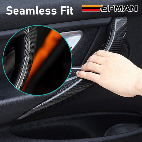 EPMAN 30SETS/CARTON ABS Carbon Fiber Left Right Side Door Handle Outer Cover Replacement Compatible with BMW 3’ F30/F31 2012-2018 and 4’ F32/F33 2014-2017 EPLSNM3M4-30T