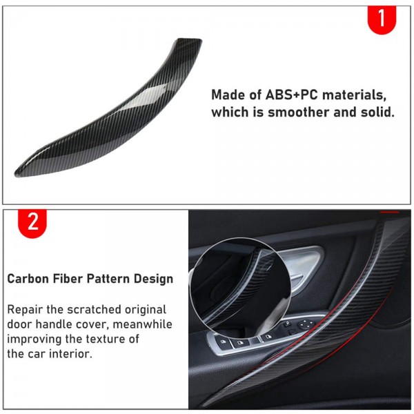 EPMAN 30SETS/CARTON ABS Carbon Fiber Left Right Side Door Handle Outer Cover Replacement Compatible with BMW 3’ F30/F31 2012-2018 and 4’ F32/F33 2014-2017 EPLSNM3M4-30T