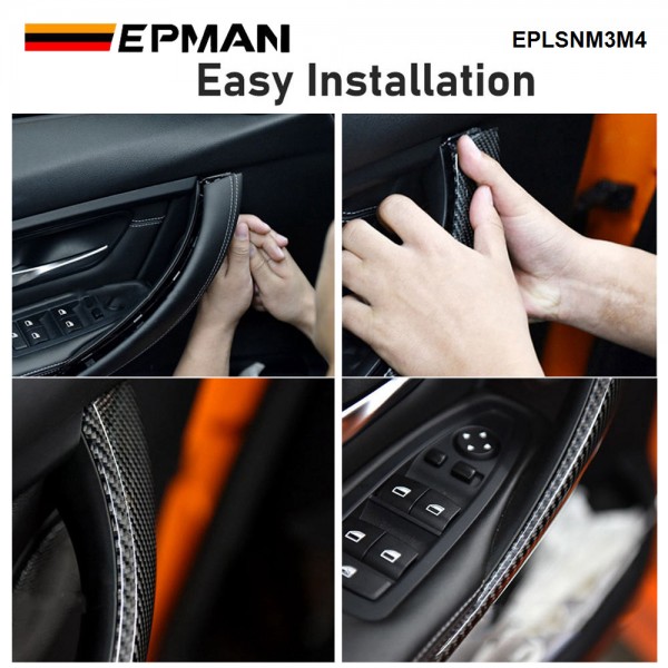 EPMAN 30SETS/CARTON ABS Carbon Fiber Left Right Side Door Handle Outer Cover Replacement Compatible with BMW 3’ F30/F31 2012-2018 and 4’ F32/F33 2014-2017 EPLSNM3M4-30T