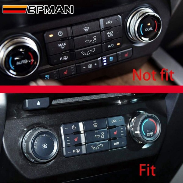 EPMAN 100SETS/CARTON Aluminum Alloy Air Conditioner Audio Volume Tune 4WD Switch Knob Ring Interior Covers Trim for Ford F150 XLT 2016-2020 EPNSF150-100T EPMAN 100SETS/CARTON Aluminum Alloy Air Conditioner Audio Volume Tune 4WD Switch Knob Ring Interior Covers Trim for Ford F150 XLT 2016-2020 EPNSF150-100T