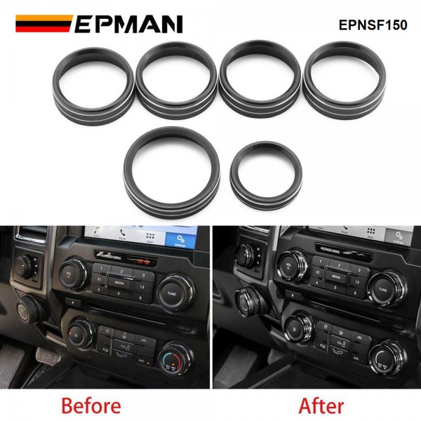 EPMAN 20SETS/CARTON Aluminum Alloy Air Conditioner Audio Volume Tune 4WD Switch Knob Ring Interior Covers Trim for Ford F150 XLT 2016-2020 EPNSF150-20T EPMAN 20SETS/CARTON Aluminum Alloy Air Conditioner Audio Volume Tune 4WD Switch Knob Ring Interior Covers Trim for Ford F150 XLT 2016-2020 EPNSF150-20T