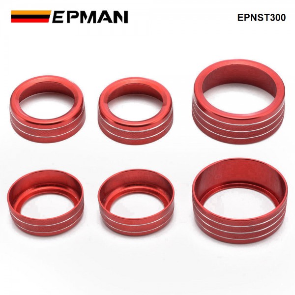 EPMAN 100SETS/CARTON Aluminum Air Conditioner Switch CD Button Knob for Dodge Challenger Charger Chrysler 300 300s 2015-2019, for Ram 2013-2018 EPNST300-100T