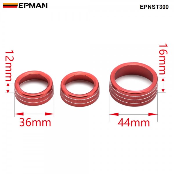 EPMAN 60SETS/CARTON Aluminum Air Conditioner Switch CD Button Knob for Dodge Challenger Charger Chrysler 300 300s 2015-2019, for Ram 2013-2018 EPNST300-60T