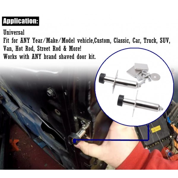 TANSKY - Universal 2Pcs/Set Stainless Chrome Door Poppers Trunk Popper Street Rod TK-MST414