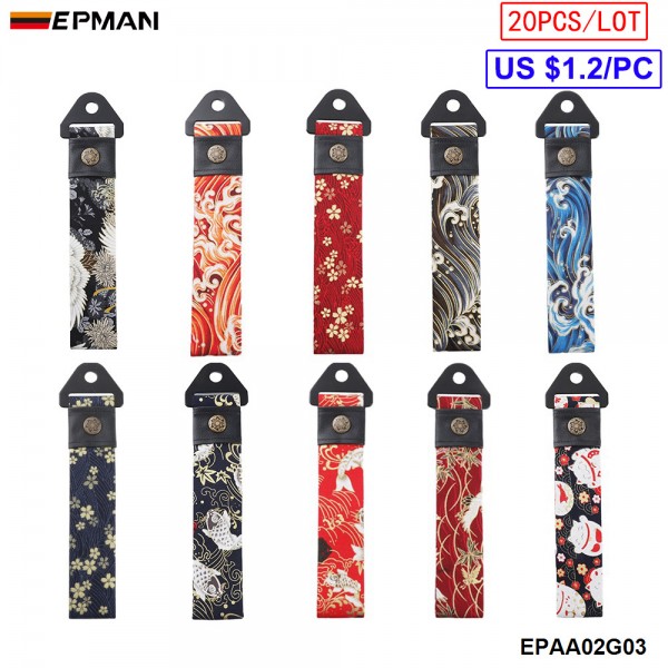 EPMAN 20PCS/LOT Universal JDM Sakura Blossom Black High Strength Tow Towing Strap Hook Front/Rear Bumper EPAA02G03-20PCS