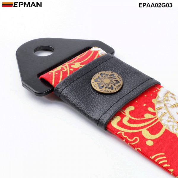 EPMAN 20PCS/LOT Universal JDM Sakura Blossom Black High Strength Tow Towing Strap Hook Front/Rear Bumper EPAA02G03-20PCS