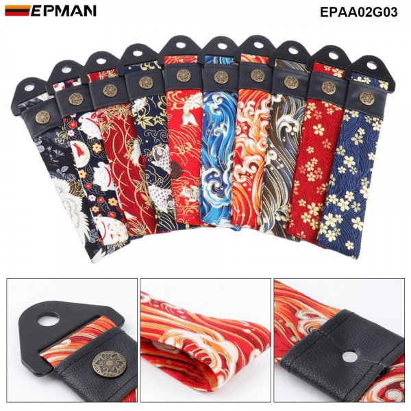 EPMAN 20PCS/LOT Universal JDM Sakura Blossom Black High Strength Tow Towing Strap Hook Front/Rear Bumper EPAA02G03-20PCS