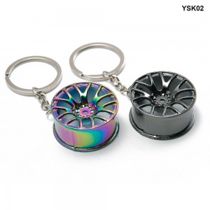 Wheel Rim Model Mini Tyre Car Keychain Keyring Creative Auto Part Model Mini Wheel Rim Tyre Key Chain Ring Holder YSK02