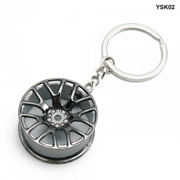 Wheel Rim Model Mini Tyre Car Keychain Keyring Creative Auto Part Model Mini Wheel Rim Tyre Key Chain Ring Holder YSK02