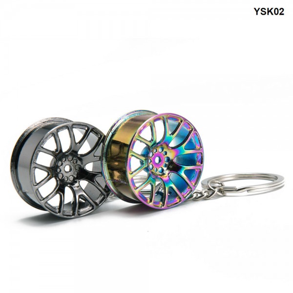 Wheel Rim Model Mini Tyre Car Keychain Keyring Creative Auto Part Model Mini Wheel Rim Tyre Key Chain Ring Holder YSK02