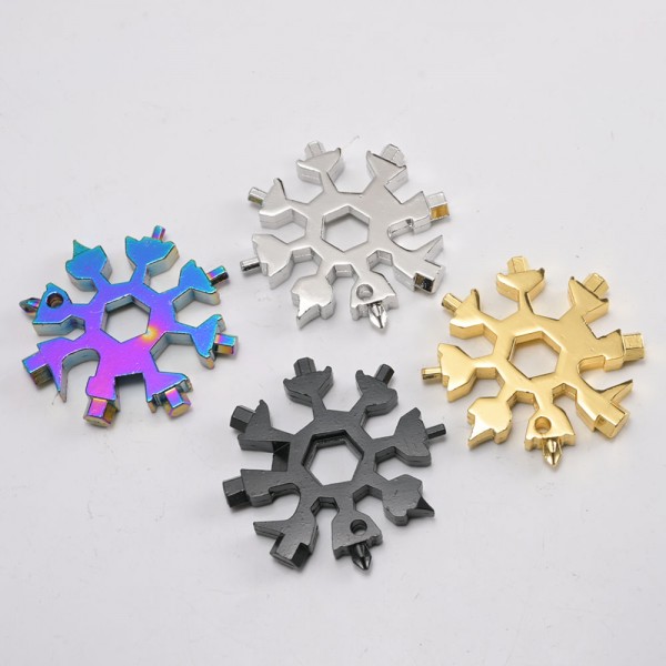 18 In 1 Snowflake Multi Pocket Tool Spanner Hex Wrench Multipurpose Camp Survive Outdoor Multi Tool EDC Keychain Tool YSK07