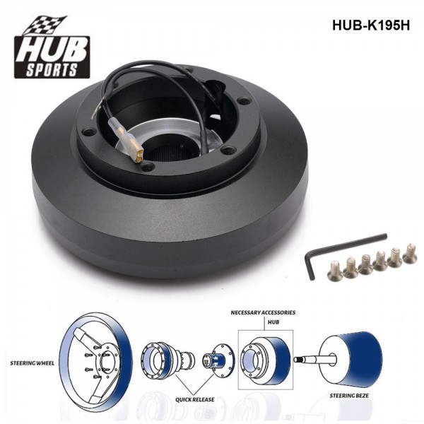HUB sports 21mm Quick Release Steering Wheel Hub Adapter Boss Kit for Mercedes Benz W123 W124 W126 190E HUB-K195H