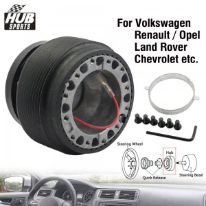HUB sports Universal JDM Style 6-Bolt Steering Wheel Hub Adapter Quick Release Boss Kit For Volkswagen/Renault/Opel/Land Rover/Chevrolet etc.
