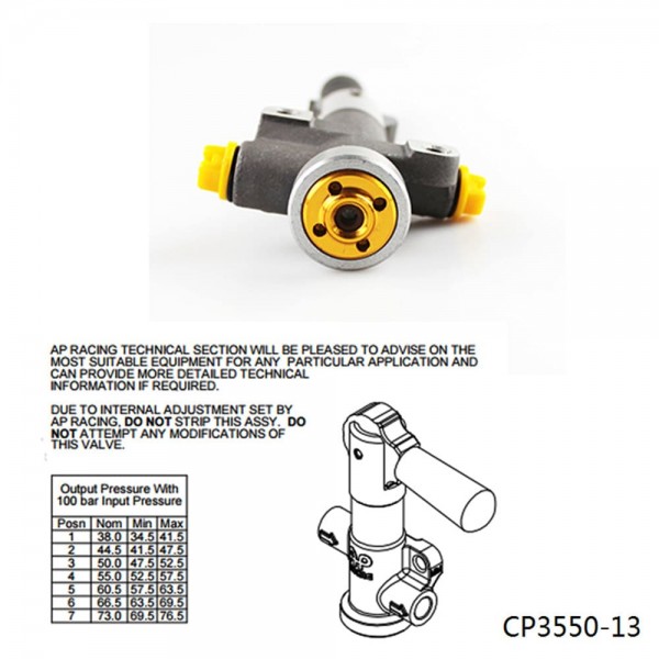 TANSKY Single Bore CP3550-13 Lever type brake proportioning valve with 7 settings CP3550-13