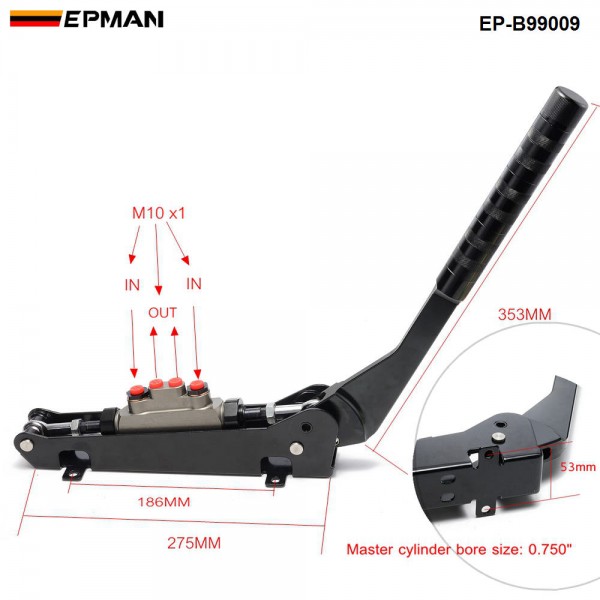 EPMAN Universal Hydraulic Drift Handbrake Master Cylinder Dual Pump Rally E-brake Drift Handbrake For Racing Car EP-B99009