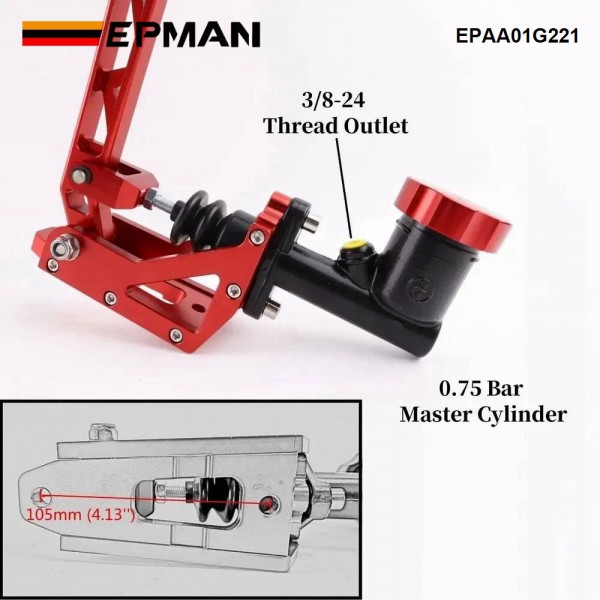 EPMAN Car Handbrake Racing Hydraulic Handbrake Long Level Gear Kit Black Red Silver Racing Car Aluminum Drift Hydro E-Brake EPAA01G221 EPMAN Car Handbrake Racing Hydraulic Handbrake Long Level Gear Kit Black Red Silver Racing Car Aluminum Drift Hydro E-Brake EPAA01G221