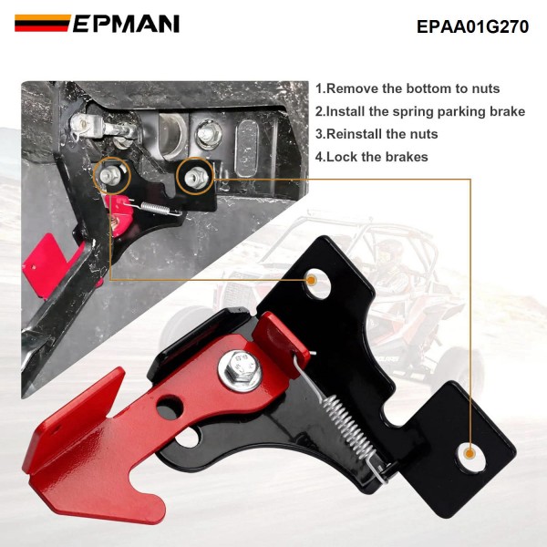 EPMAN Lockable Spring Parking Brake for Polaris RZR,Ranger 800,900,1000,XP900,XP1000 Turbo S Accessories EPAA01G270 EPMAN Lockable Spring Parking Brake for Polaris RZR,Ranger 800,900,1000,XP900,XP1000 Turbo S Accessories EPAA01G270