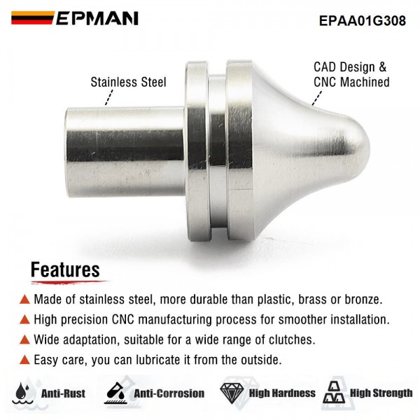 EPMAN Stainless Clutch Pivot Pin For BMW E36 E46 E90 E39 E60 F10 F30 etc. Clutch Fork Lever EPAA01G308 EPMAN Stainless Clutch Pivot Pin For BMW E36 E46 E90 E39 E60 F10 F30 etc. Clutch Fork Lever EPAA01G308