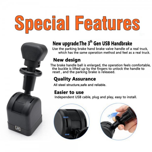 EPMAN Simracing USB Handbrake For ETS2 OMSI European/American Truck