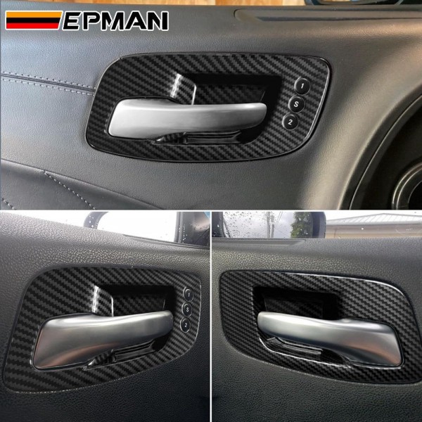 EPMAN 30SETS/CARTON 5PCS/SET Carbon Fiber Inner Door Handle Bowl Cover Trim For Dodge Charger 2011-2023/ Chrysler 300 2015-2023 EPAA08G57-30T EPMAN 30SETS/CARTON 5PCS/SET Carbon Fiber Inner Door Handle Bowl Cover Trim For Dodge Charger 2011-2023/ Chrysler 300 2015-2023 EPAA08G57-30T