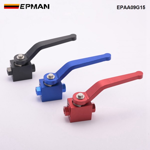EPMAN 1/8" NPT CNC Aluminium Brake Line Lock Shut Off Valve Fuel Flow Control Cut Off Valve Fitting EPAA09G15