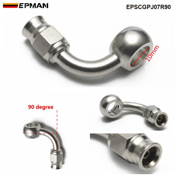 EPMAN 1PC AN3 Motorcycle Motor Bike Hydraulic Brake Oil Hose Line Banjo Fitting Stainless Steel For Car Auto Motorcycle