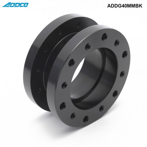 ADDCO Aluminum Alloy 40mm Height Car Steering Wheel Hub Extension Adapter Spacer ADDG40MMBK
