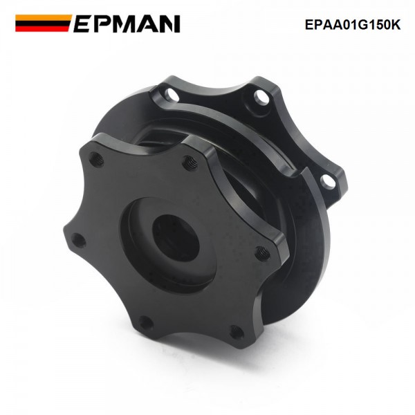 EPMAN Universal Car Aluminum D Shape Steering Wheel Quick Release Hub Adapter EPAA01G150K