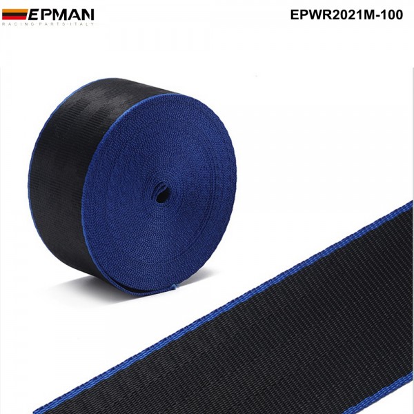  EPMAN Universal 100Meters/Roll Seat Belt Red Blue Black Mixed-Color Webbing For BMW E F M Series Racing chair EPWR2021M-100