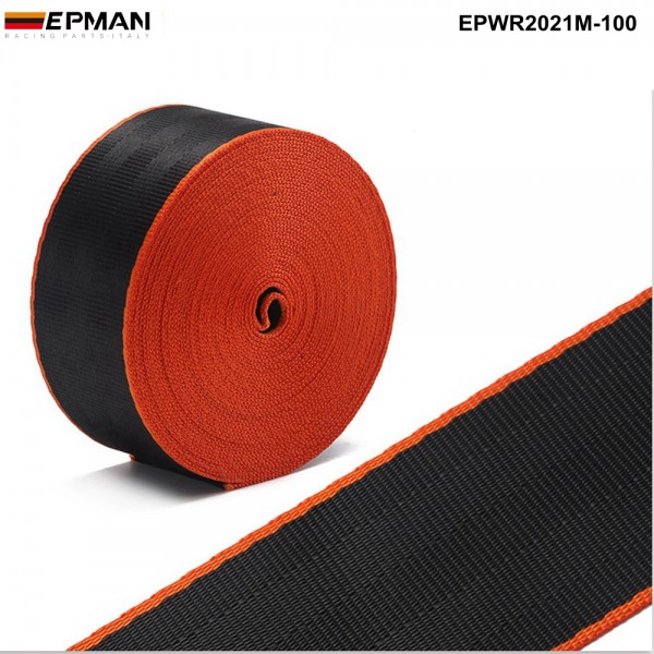  EPMAN Universal 100Meters/Roll Seat Belt Red Blue Black Mixed-Color Webbing For BMW E F M Series Racing chair EPWR2021M-100