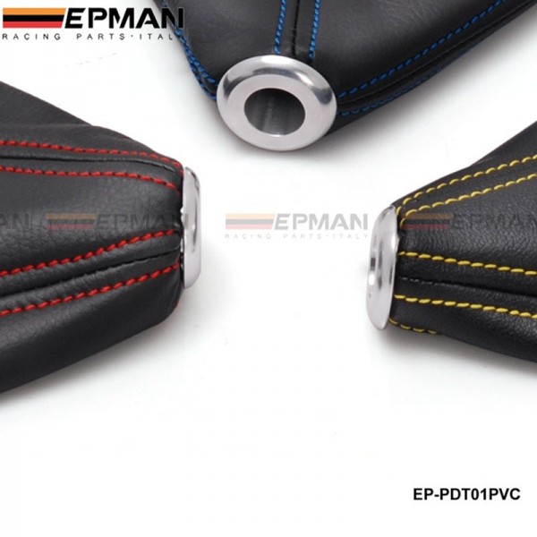 TANSKY JDM Universal Black PVC Grain Shifter Knob Boot Cover Red Yellow blue Stitching EP-PDT01PVC TANSKY JDM Universal Black PVC Grain Shifter Knob Boot Cover Red Yellow blue Stitching EP-PDT01PVC