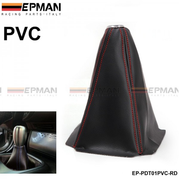 TANSKY JDM Universal Black PVC Grain Shifter Knob Boot Cover Red Yellow blue Stitching EP-PDT01PVC TANSKY JDM Universal Black PVC Grain Shifter Knob Boot Cover Red Yellow blue Stitching EP-PDT01PVC