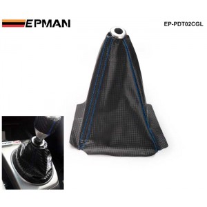 TANSKY Carbon Fiber Look Black Shift Boot For Shift Gear Cover Shifter Stitch Red Blue Yellow EP-PDT02CGL