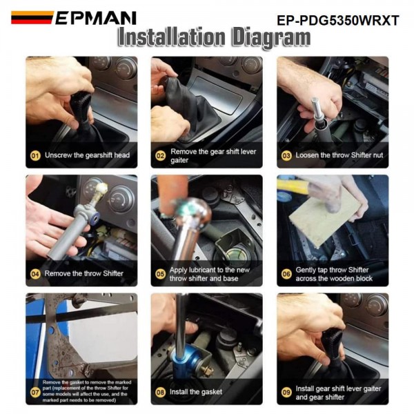 EPMAN Throw Short Shifter Quick Gear Kit for Subaru Impreza WRX / STI 96-03 EP-PDG5350WRXT