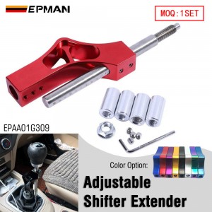 EPMAN Universal Aluminium Adjustable Gear Shift Knob Extender Height Lever Extension Car Gear Shifter Extender With Adapters EPAA01G309