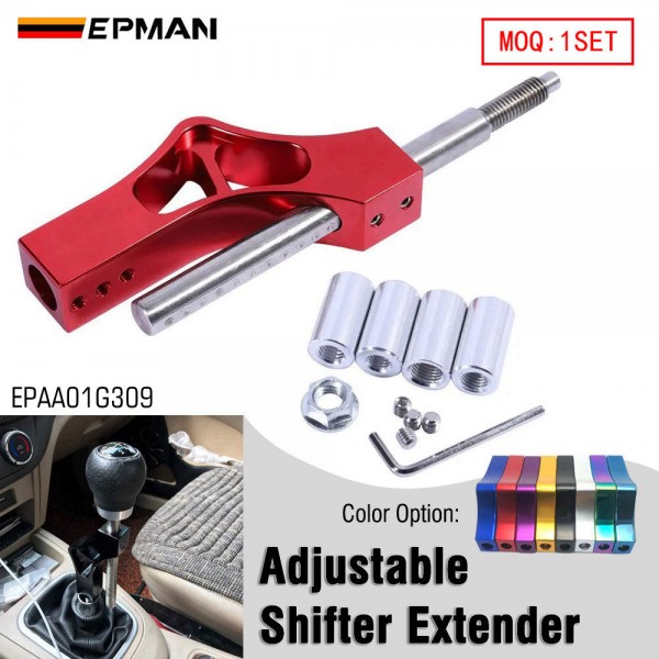 EPMAN Universal Aluminium Adjustable Gear Shift Knob Extender Height Lever Extension Car Gear Shifter Extender With Adapters EPAA01G309 EPMAN Universal Aluminium Adjustable Gear Shift Knob Extender Height Lever Extension Car Gear Shifter Extender With Adapters EPAA01G309