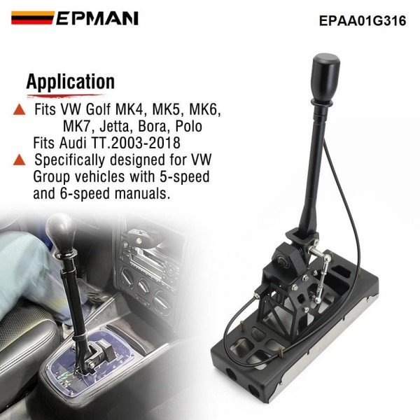 EPMAN Performance CNC Aluminum Short Shifter for VW Golf MK4 MK5 MK6 MK7 Audi A3 TT 2003-2018 EPAA01G316