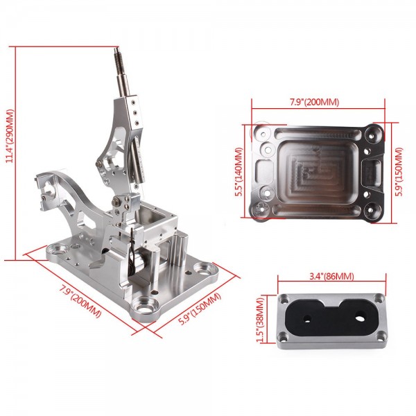 thumbnail interactive-video image 1 of RSX Shifter Box With Cables – H22 H23 H F Series Swap For Prelude Civic, Silver 1 of 2