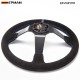 EPMAN Auto 350mm Deep Dish Drift Racing Steering Wheel Suede leather With Horn Button EP-FXP1701